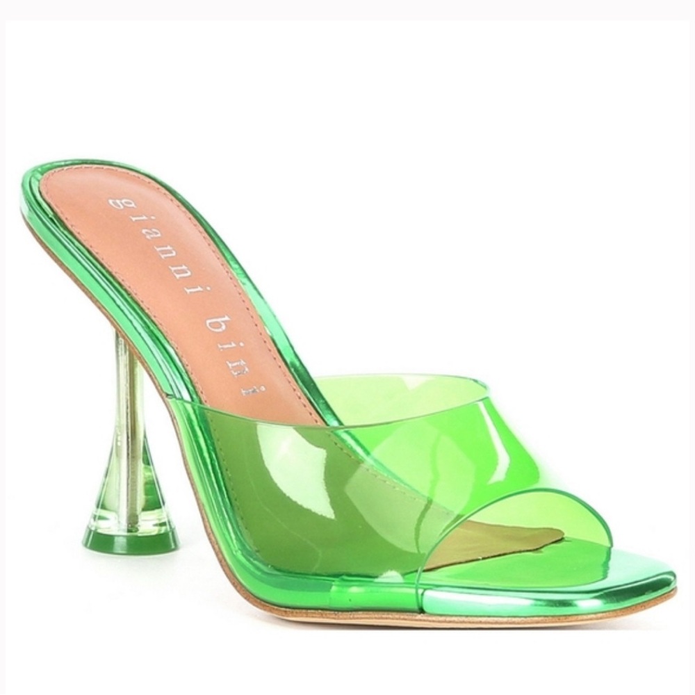 Gianni Bini Lime Green Transparent Heels
